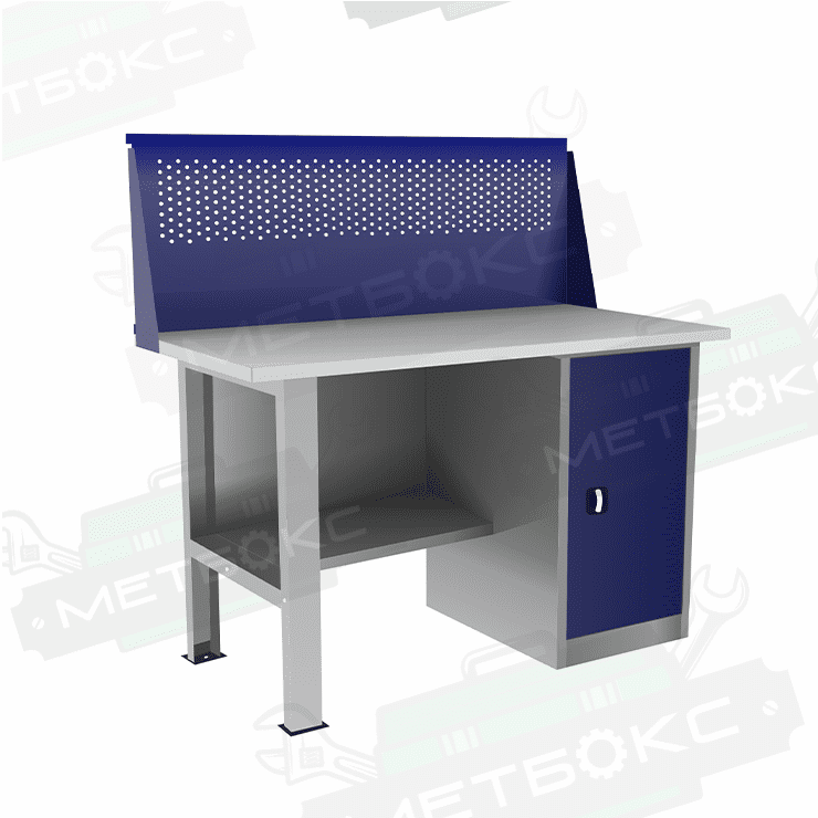 Однотумбовый слесарный верстак ВП-2/1,6 с экраном купить в Новосибирске