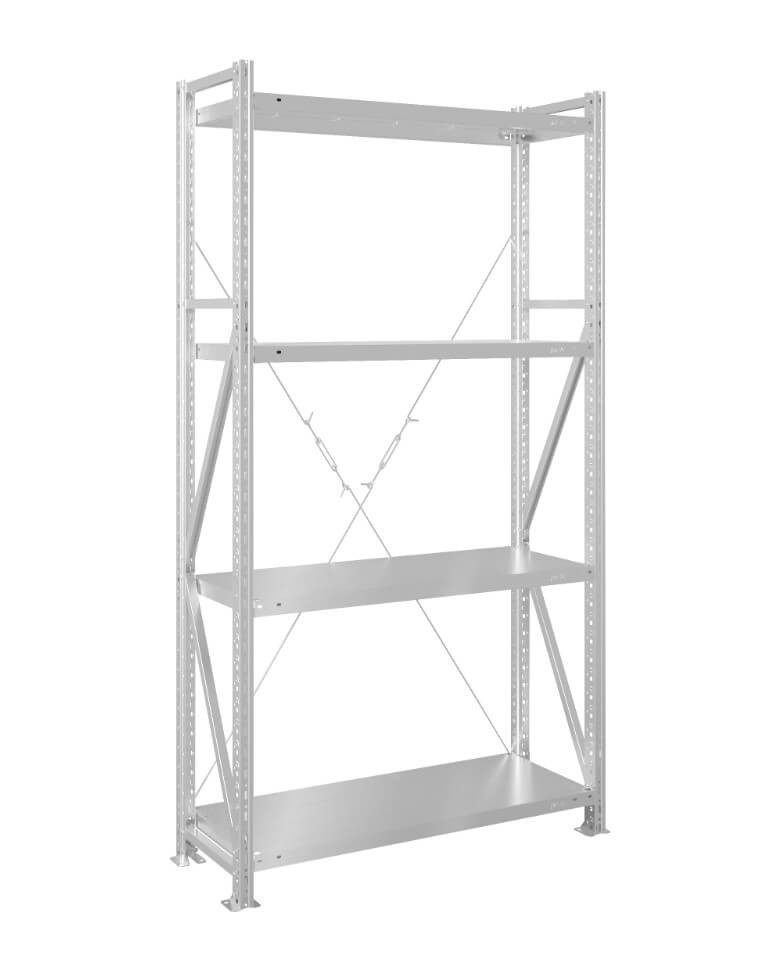 Стеллаж MS U 2500x700x400 4 полки (350 кг, металл) купить в Новосибирске