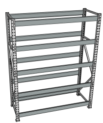 Стеллаж грузовой СГР 3000x1800x1000 5 полок (без настила) Стеллаж грузовой СГР 3000x1800x1000 5 полок (без настила)