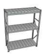 Стеллаж грузовой СГР 2500x2100x600 3 полки (металл)