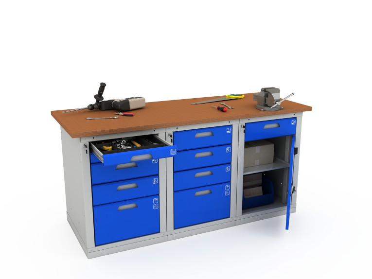 Верстак трехтумбовый WOKER PRO 3542.1800 купить в Новосибирске Верстак трехтумбовый WOKER PRO 3542.1800 купить в Новосибирске